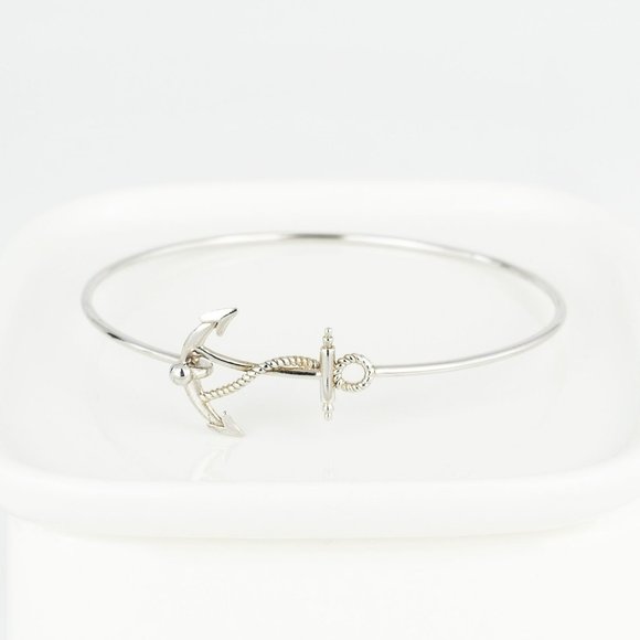 Sterling Silver Anchor Bracelet Nautical Rope Marked 925 Tested Delicate Dainty - Picture 1 of 7